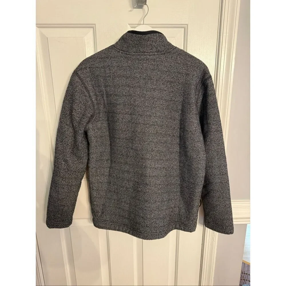Orvis Mens Black Sherpa Lined Quarter Zip Pullover sz M EUC